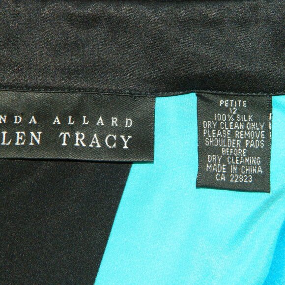 3 for/$30 Linda Allard Ellen Tracy Vintage Striped 100% Silk Blouse Size 12P - Picture 11 of 11